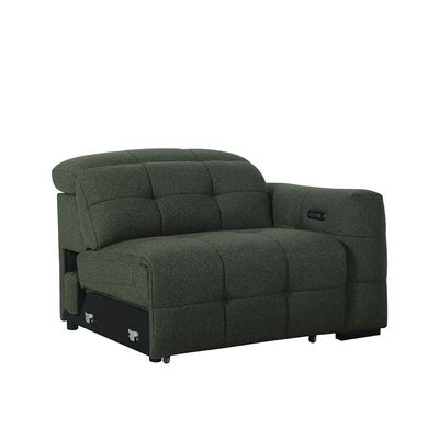 Darel 1-Seater with Right Arm Electric Fabric Recliner - Green - With 2-Year Warranty